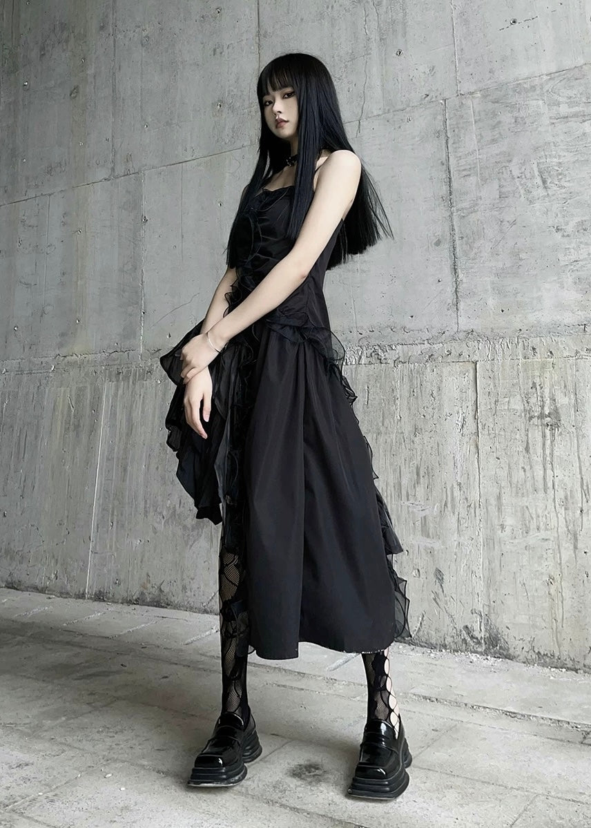 dark suspender dress / LG1201