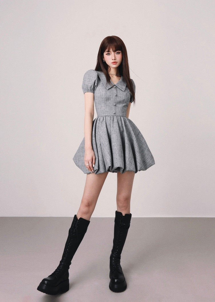 French balloon girly mini dress / mu1123