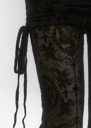 LACE FLARE SEE-THROUGH PANTS / LG1188_e4r