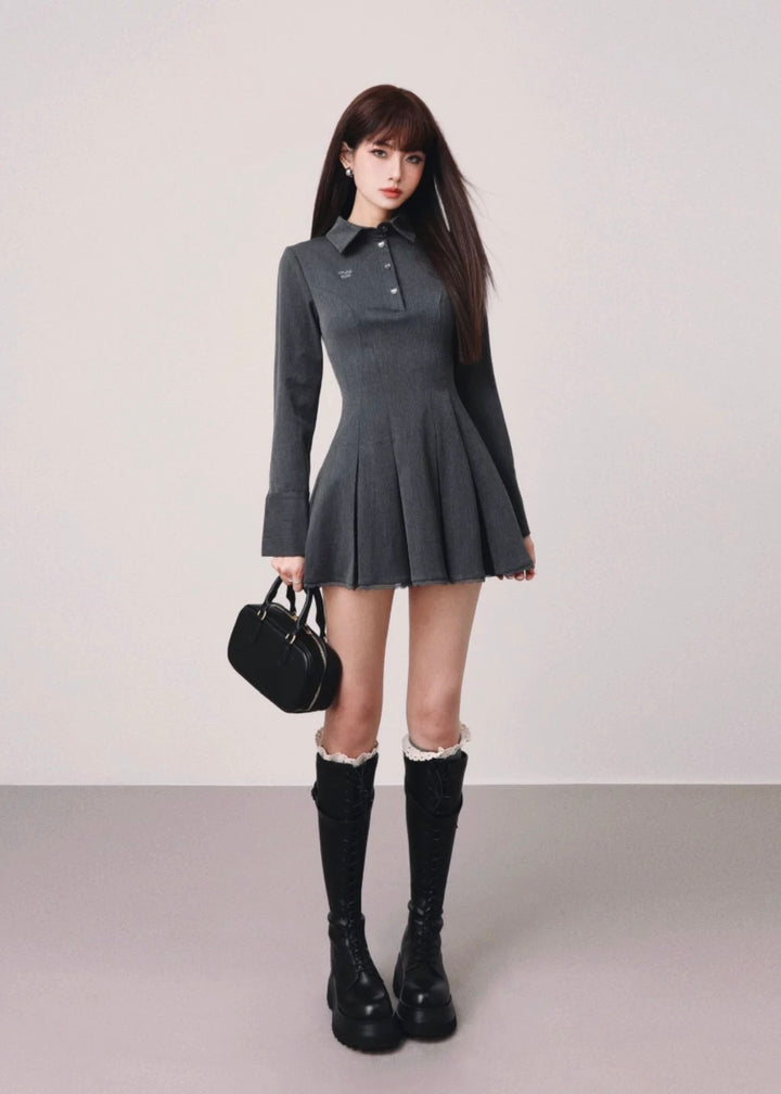 polo pleated mini dress / mu1121