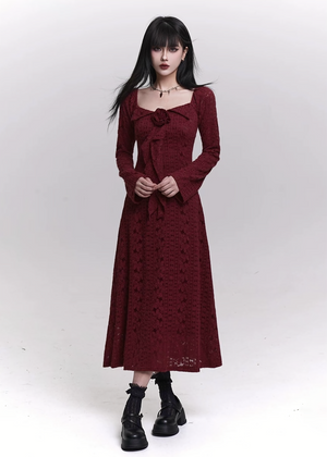 BLOOM ROSE LACE LONG DRESS / LG1474