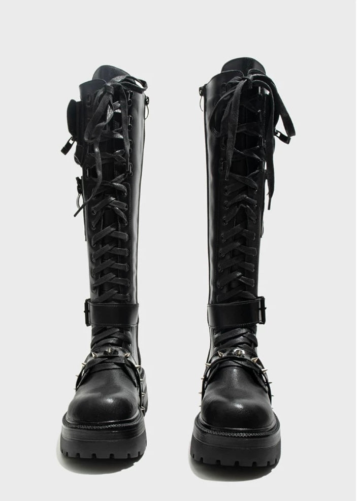 lace up combat boots / v1110