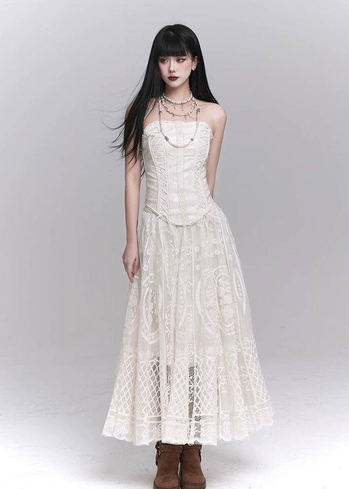 corset top &amp;amp; lace flare skirt / LG1236
