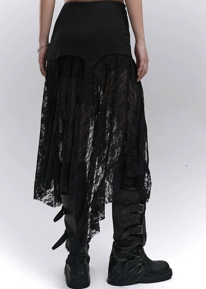 Asymmetrical lace skirt / LG1281