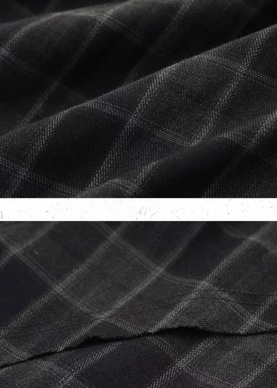 ASYMMETRIC CHECK DRAPE SKIRT / LG1539