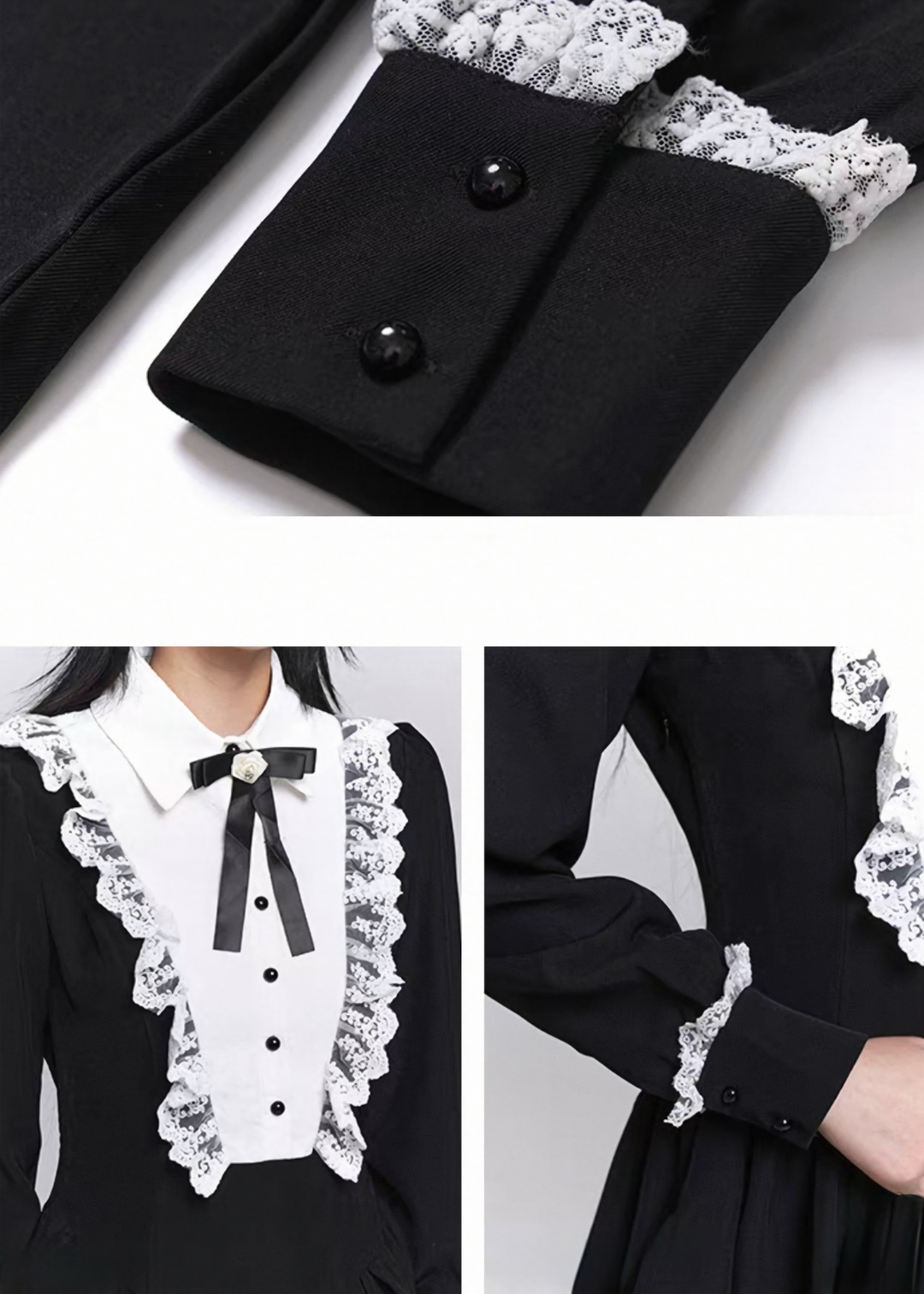 NOCTURNE LACE COLLAR TWO-PIECE SET / LG1503