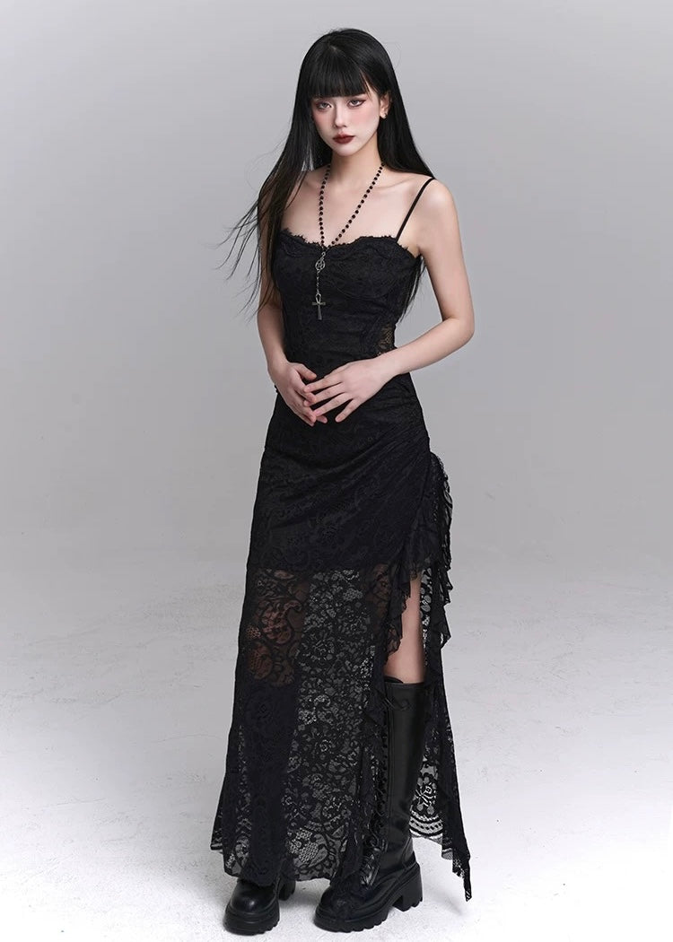 black lace suspender dress / LG1241