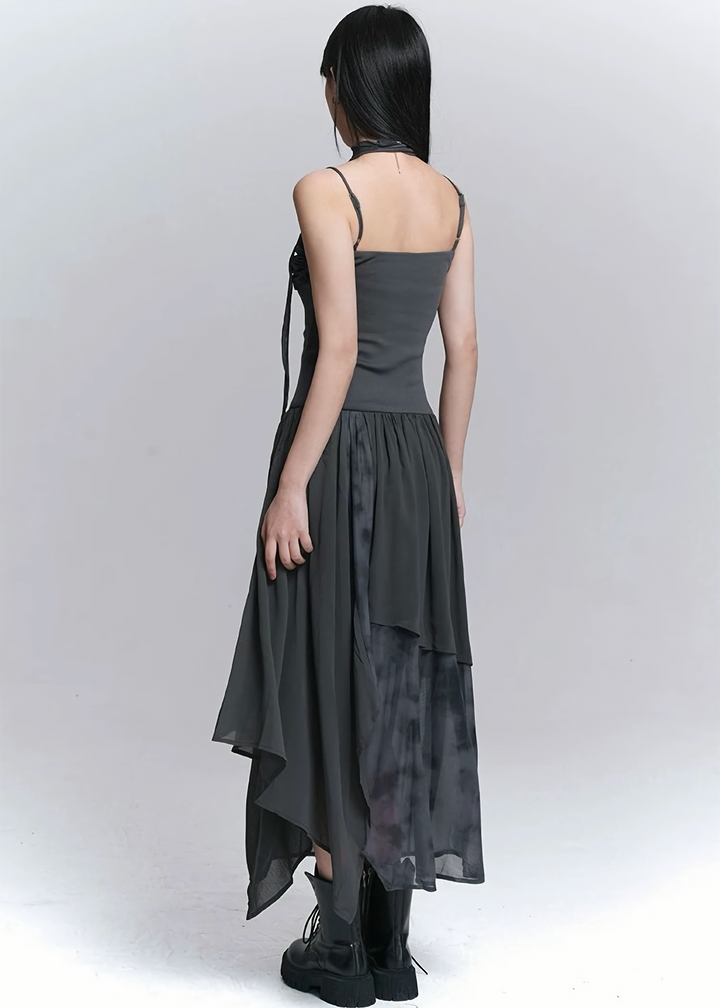 IRREGULAR LAYERED CHIFFON DRESS / LG1529