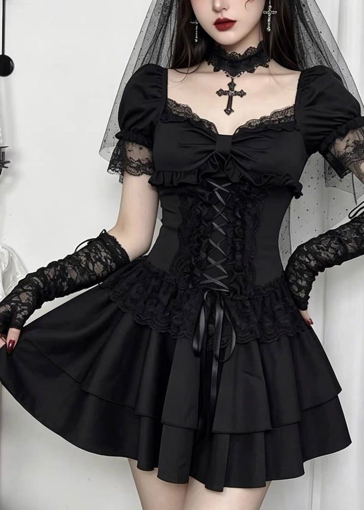 GOTHIC CORSET LACE MINI DRESS / LG1558
