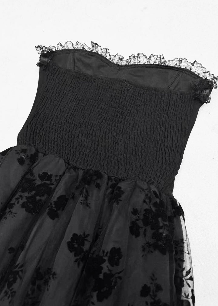 GOTHIC FLOCKY TULLE DRESS SET / LG1137