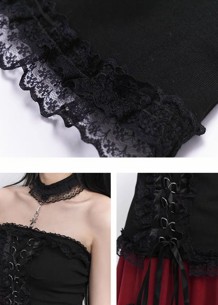 Dark lace corset top / LG1278