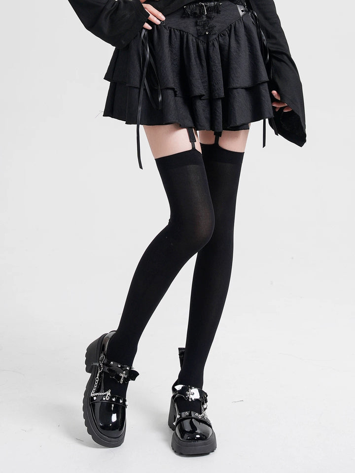 GOTHIC CROSS GARTER STOCKINGS / A1151