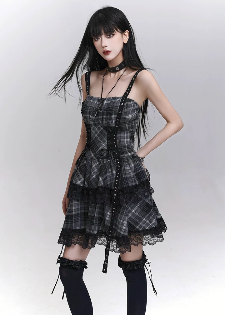 Classical Gothic Lace Mini Dress / LG1302