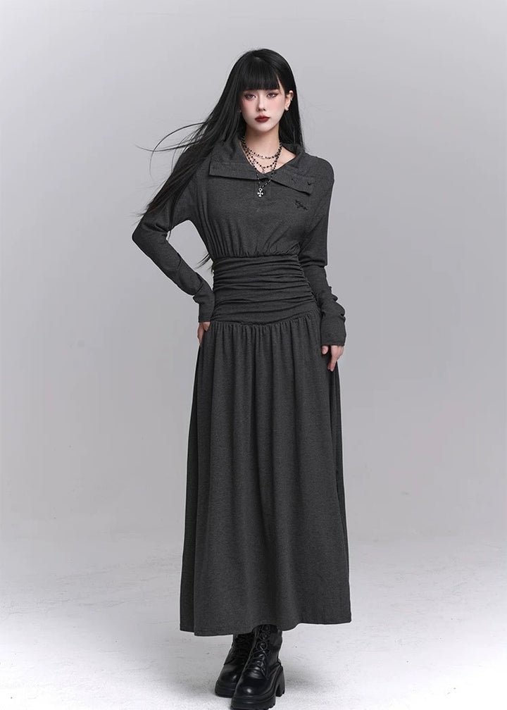 dark tailored polo dress / LG1228