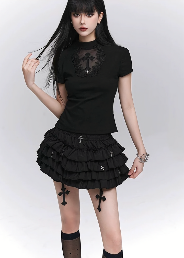 CROSS GOTHIC BALLET SKIRT / LG1267
