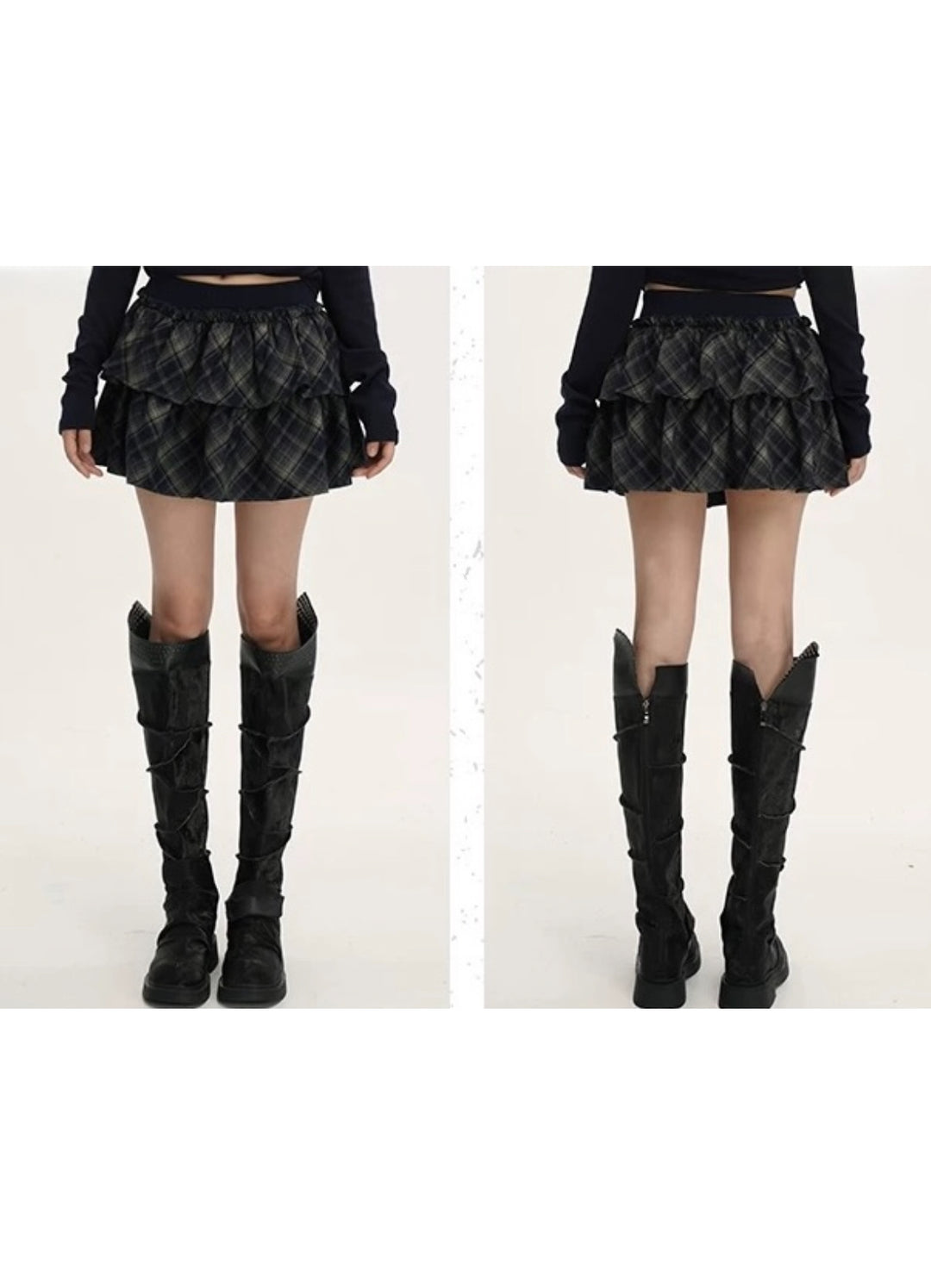 Check Frill Mini Skirt / LG1390