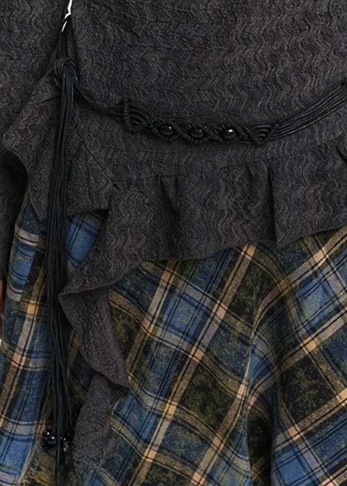 Check Frill Long Skirt / lg1365