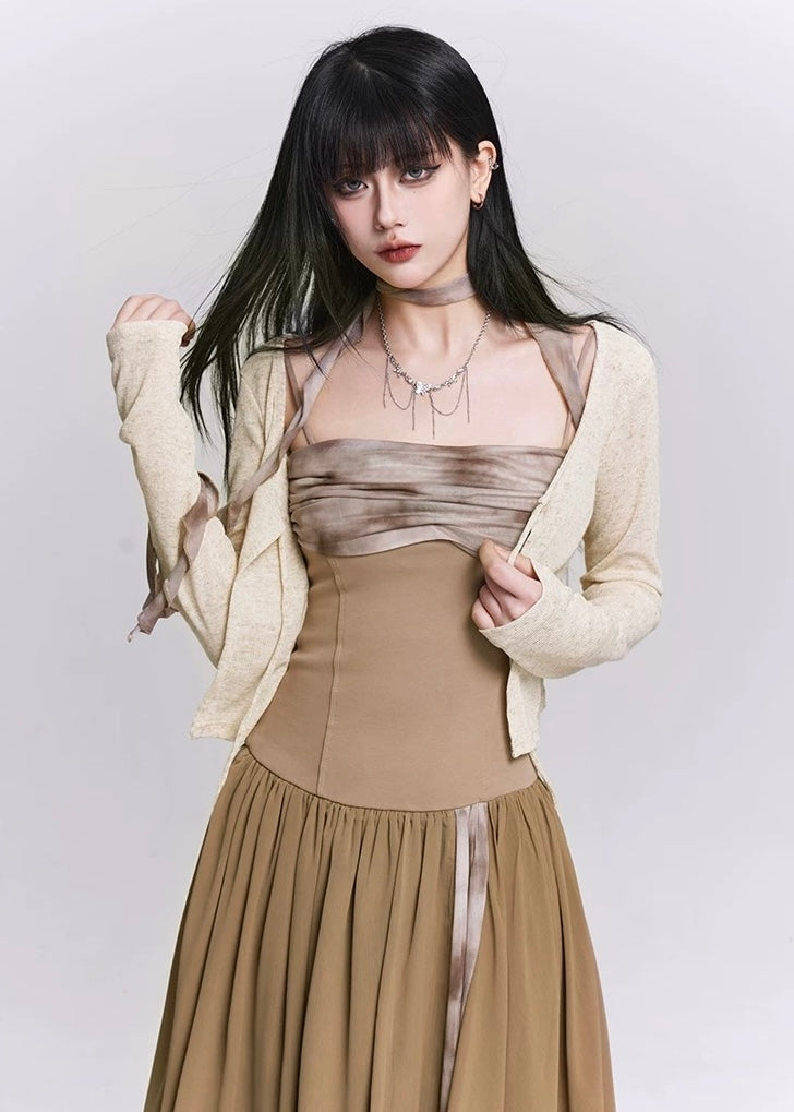 IRREGULAR LAYERED CHIFFON DRESS / LG1529