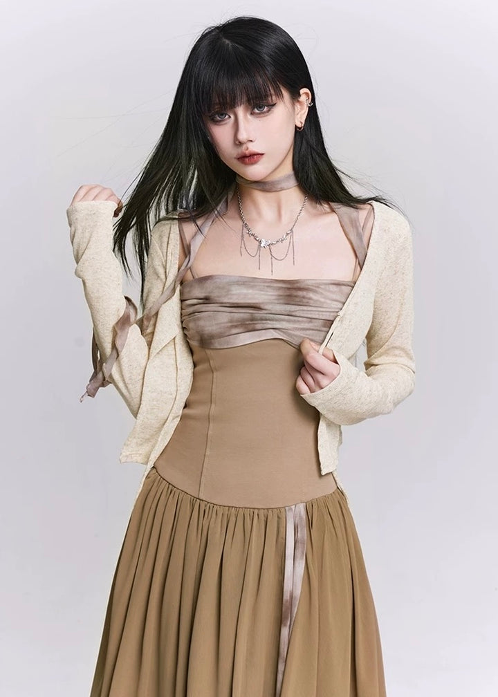 IRREGULAR LAYERED CHIFFON DRESS / LG1529