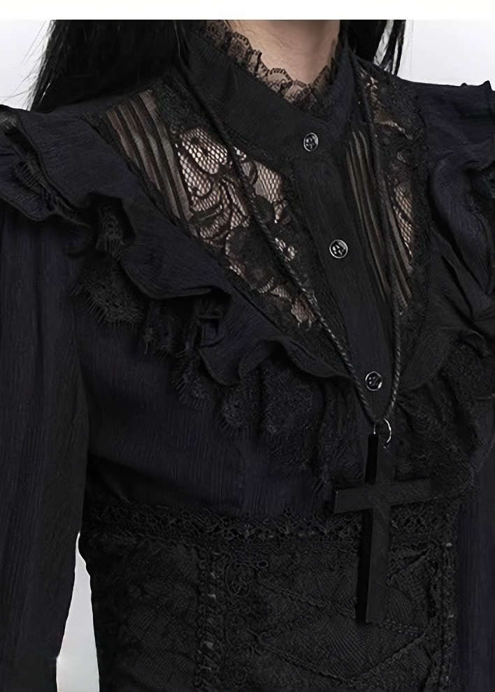 Midnight Ruffle Blouse / LG1403_e4r