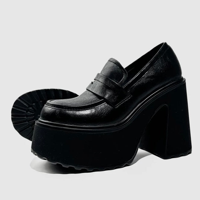 CHUNKY PLATFORM LOAFER HEELS / V1163