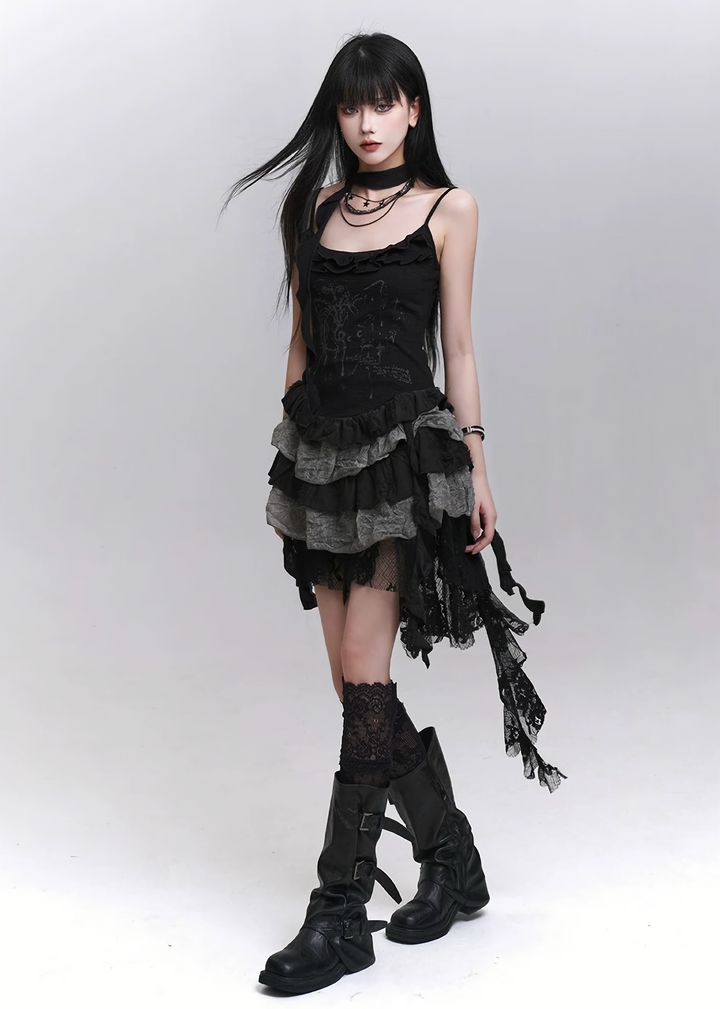 Layered frill gothic camisole dress / LG1291 