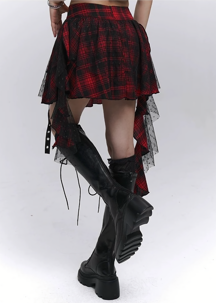 Asymmetrical Gothic Layered Skirt / LG1288