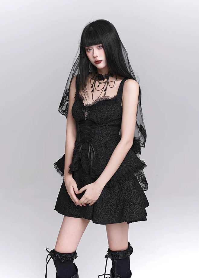 dark gothic mini dress / LG1222_e4r 