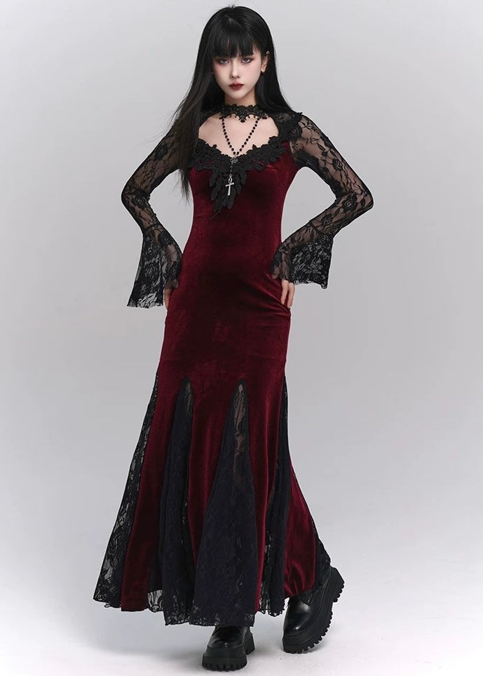 【即日配送】black velvet long dress / LG1177