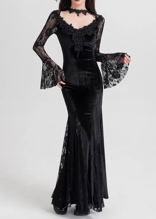 black velvet long dress / LG1177