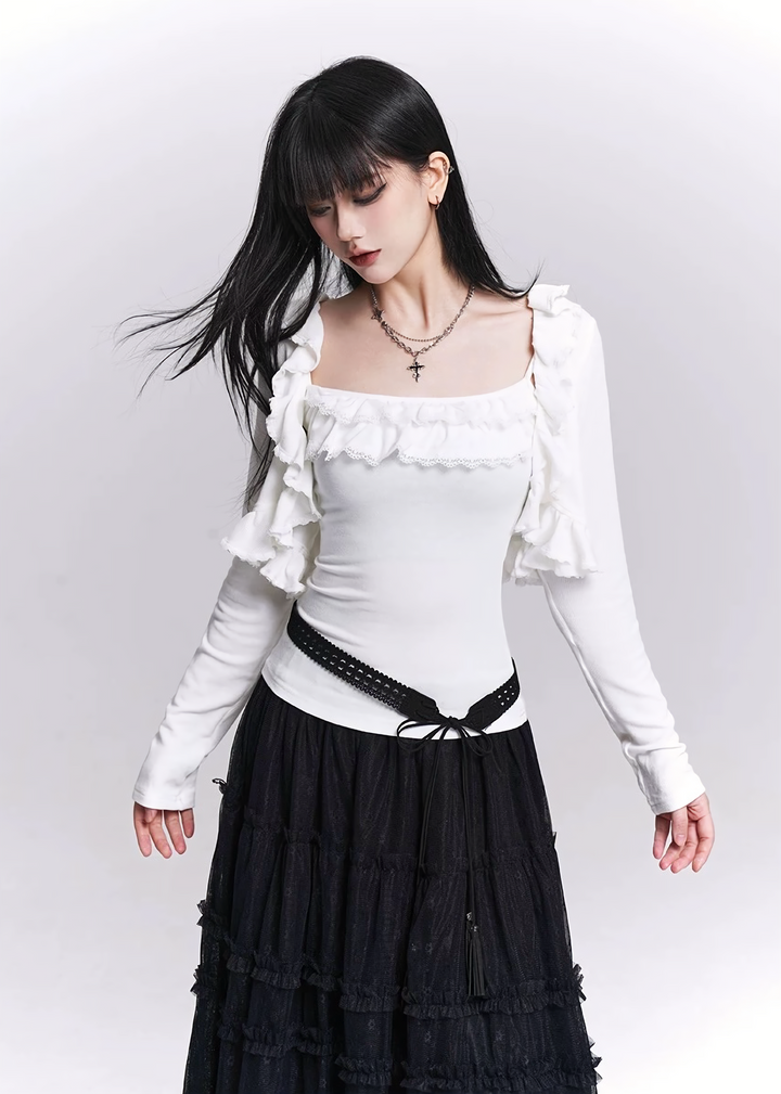 FRILL LAYERED TWO-PIECE TOP / LG1547