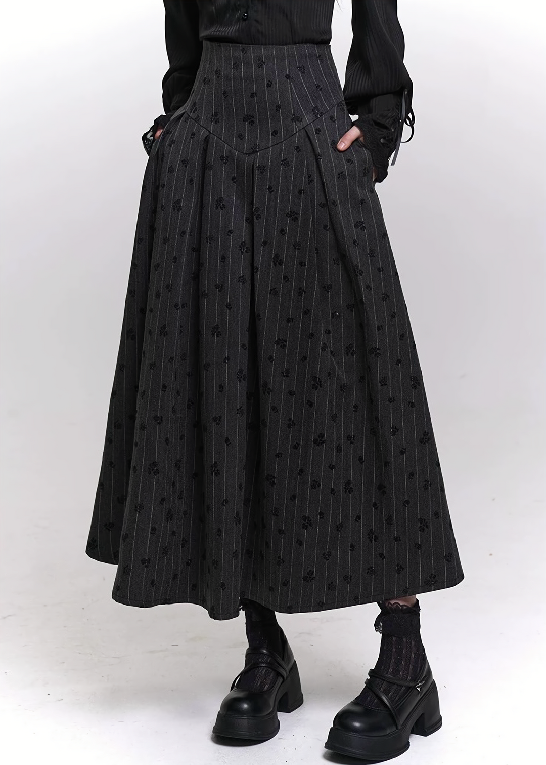 REQUIEM CORSET A-LINE MIDI SKIRT / LG1466