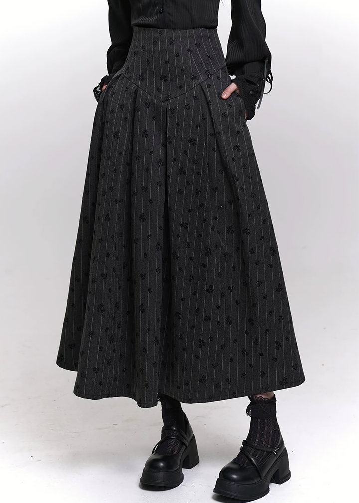 REQUIEM CORSET A-LINE MIDI SKIRT / LG1466