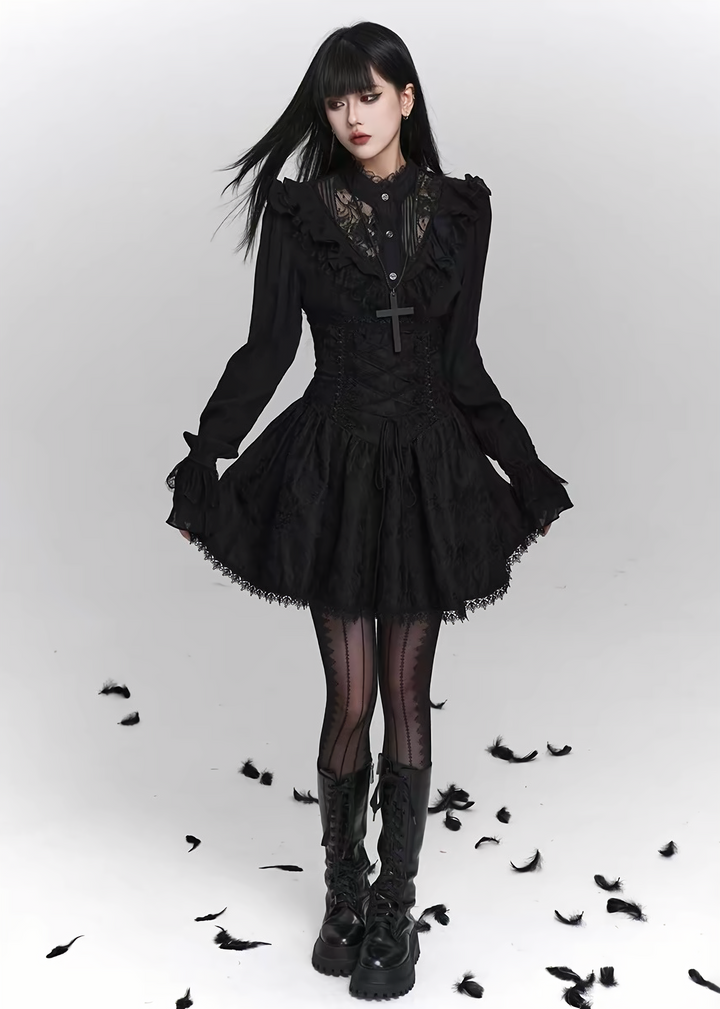 GOTHIC CORSET MINI SKIRT SET
