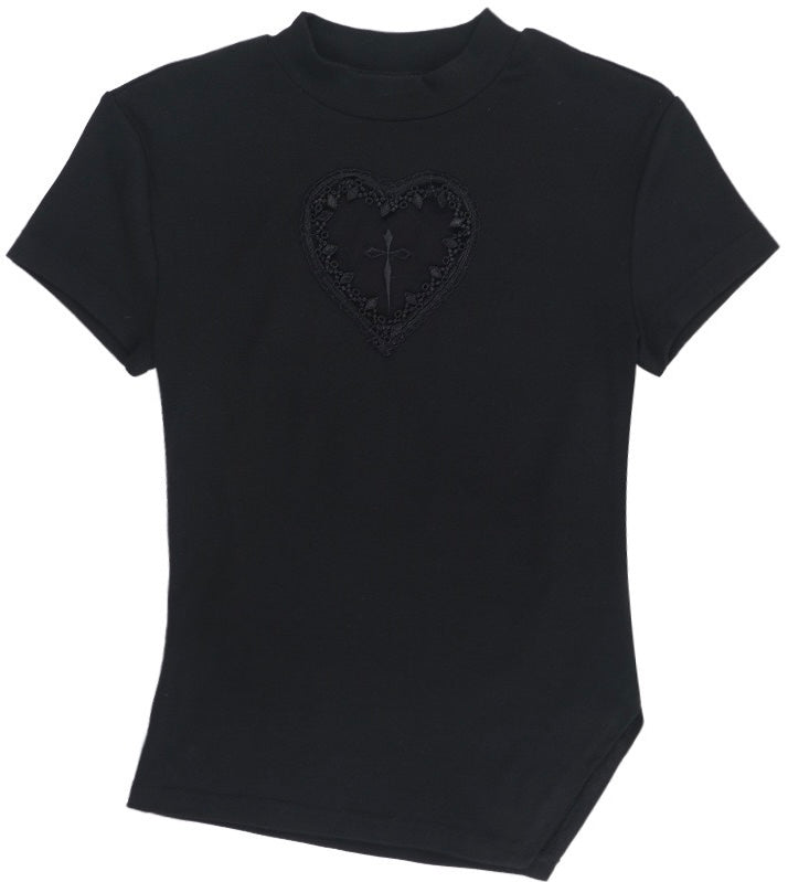 HEART CUT CROSS TOP / LG1555