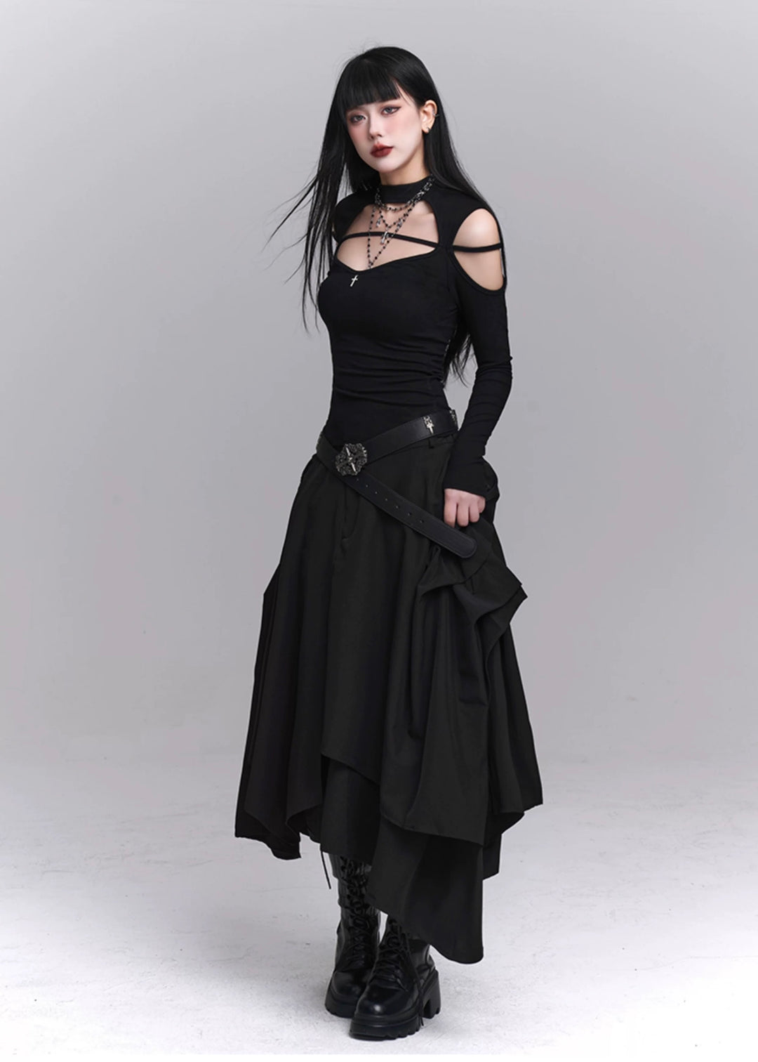 Black Irregular Skirt / LG1234