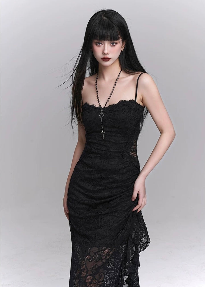 black lace suspender dress / LG1241