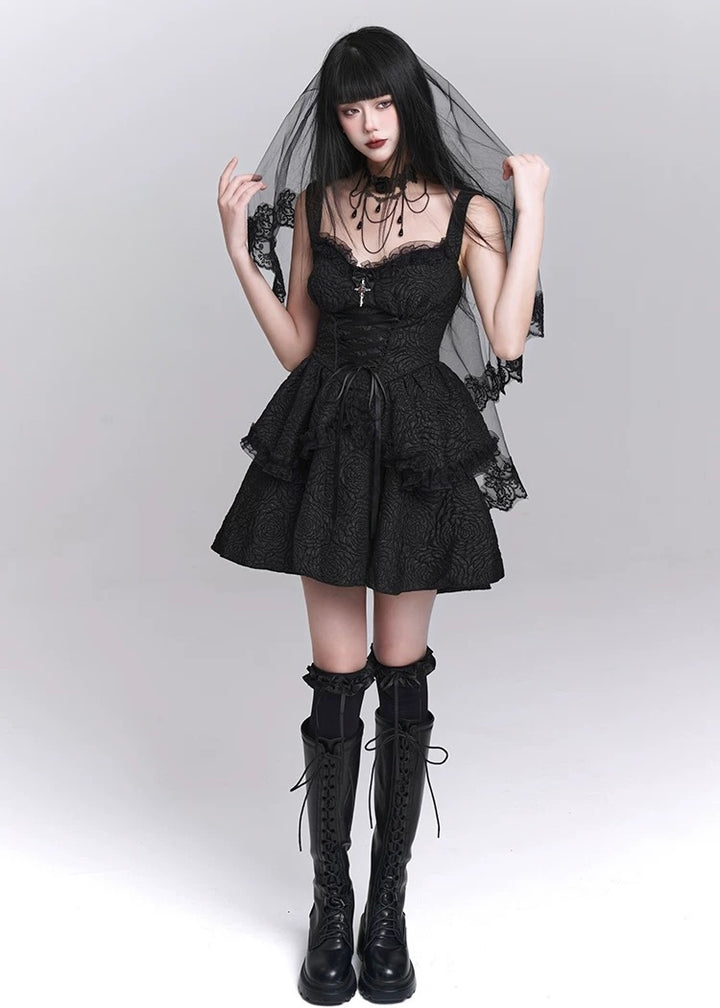 dark gothic mini dress / LG1222_e4r 