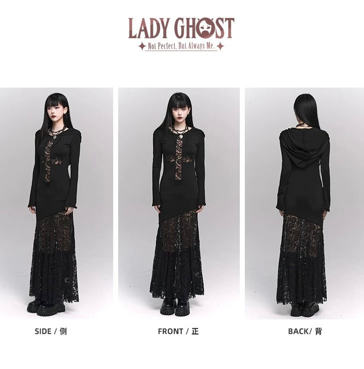 hooded long dress / LG1141