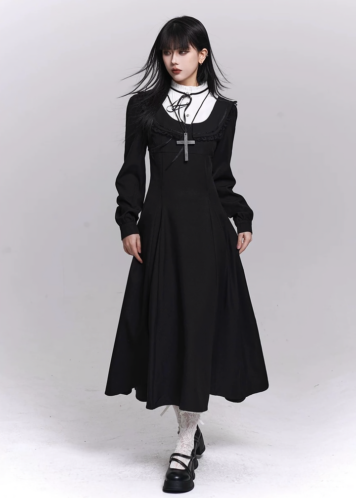 Ghostly Girl Black Long Dress / LG1486