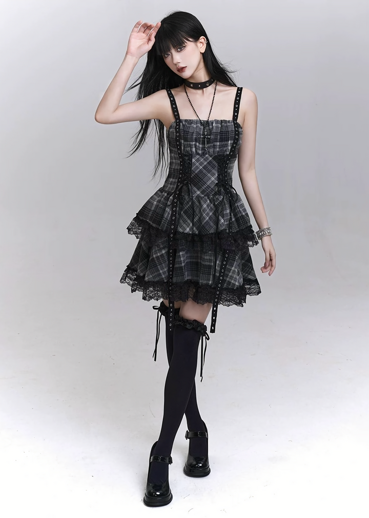 Classical Gothic Lace Mini Dress / LG1302
