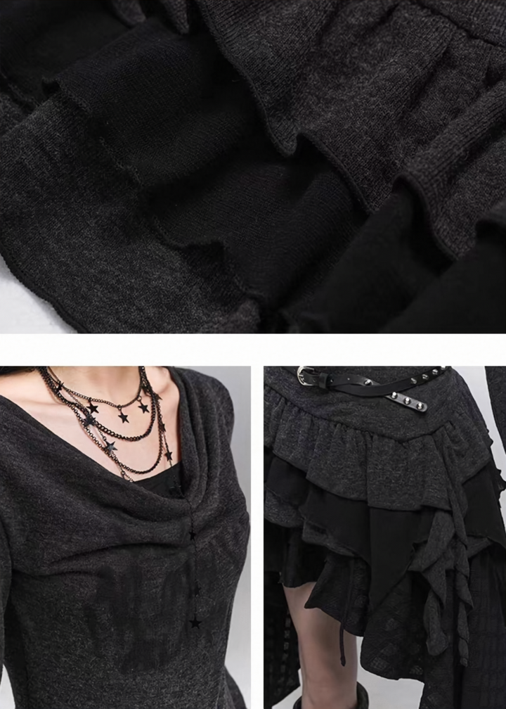 Gothic Layered Dress-like Top / lg1334 