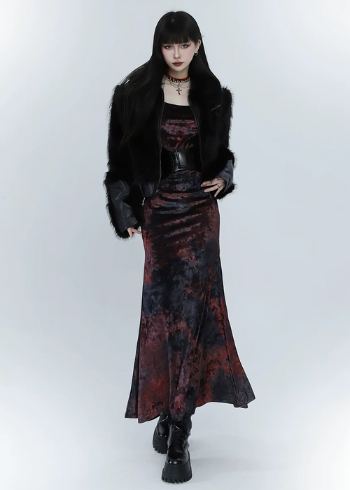 Red Marble Long Dress / LG1512