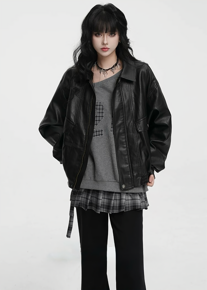 URBAN SHADOW PU LEATHER JACKET / LG1423