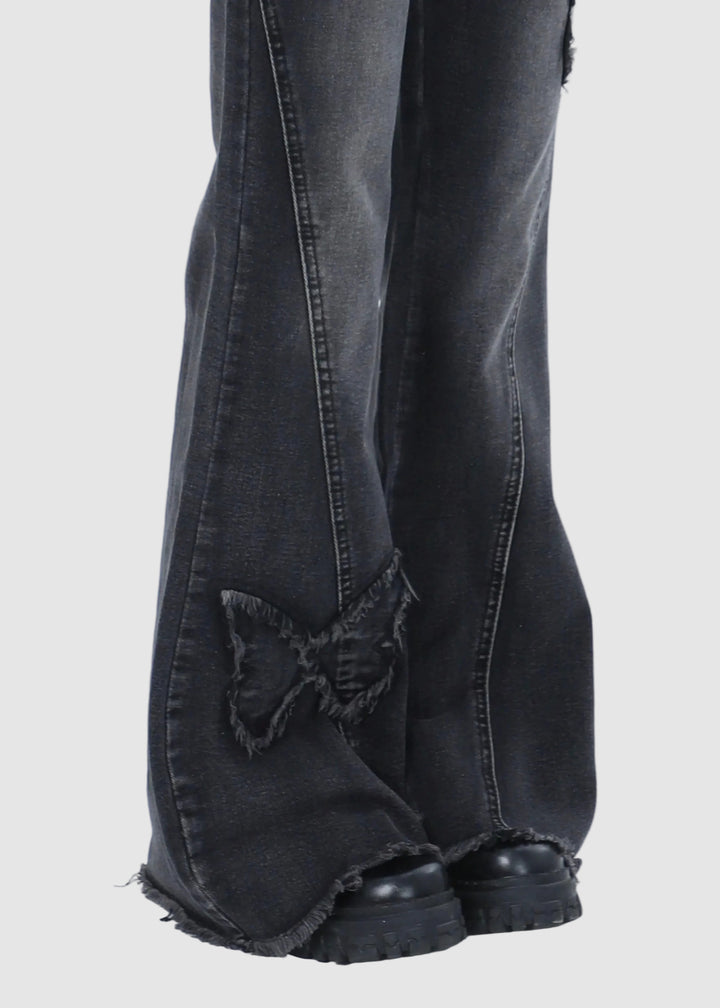 BUTTERFLY DAMAGE FLARE DENIM / LG1590