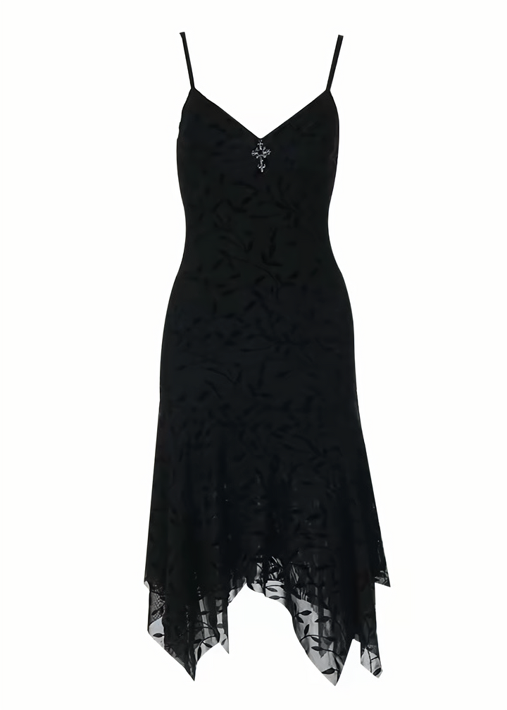 GOTHIC DRAPE MIDI DRESS / LG1564