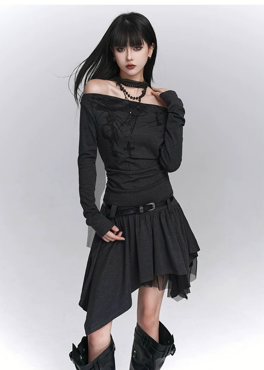 ASYMMETRIC WHISPER DRESS / LG1436