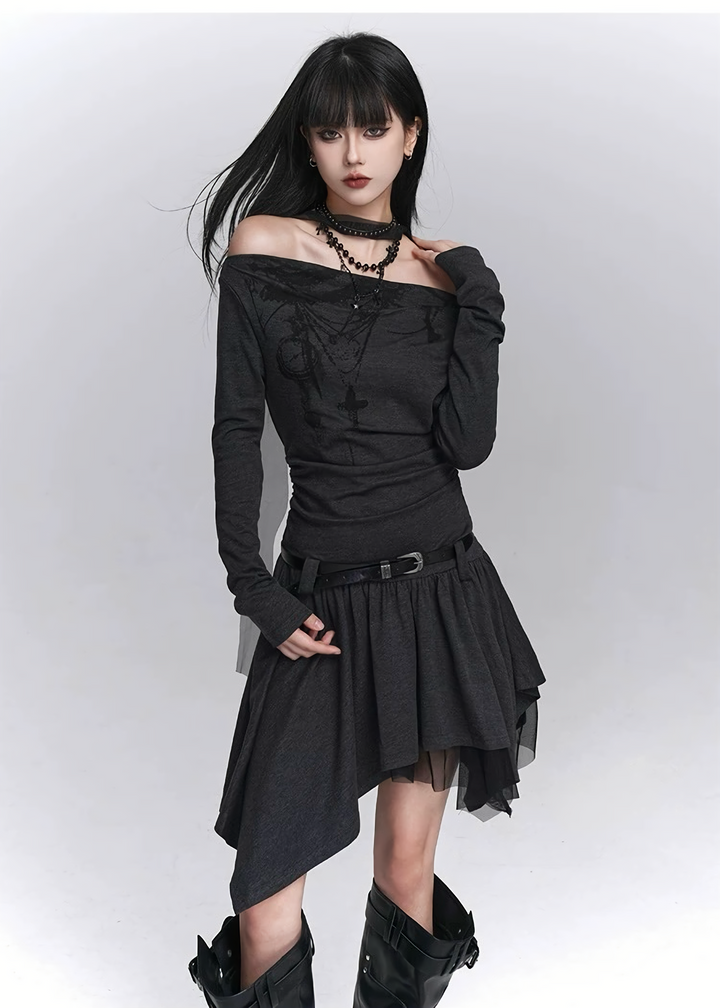 ASYMMETRIC WHISPER DRESS / LG1436