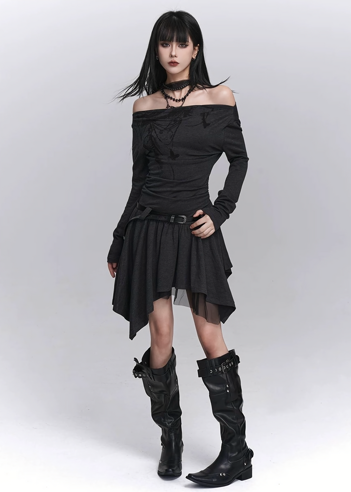 ASYMMETRIC WHISPER DRESS / LG1436