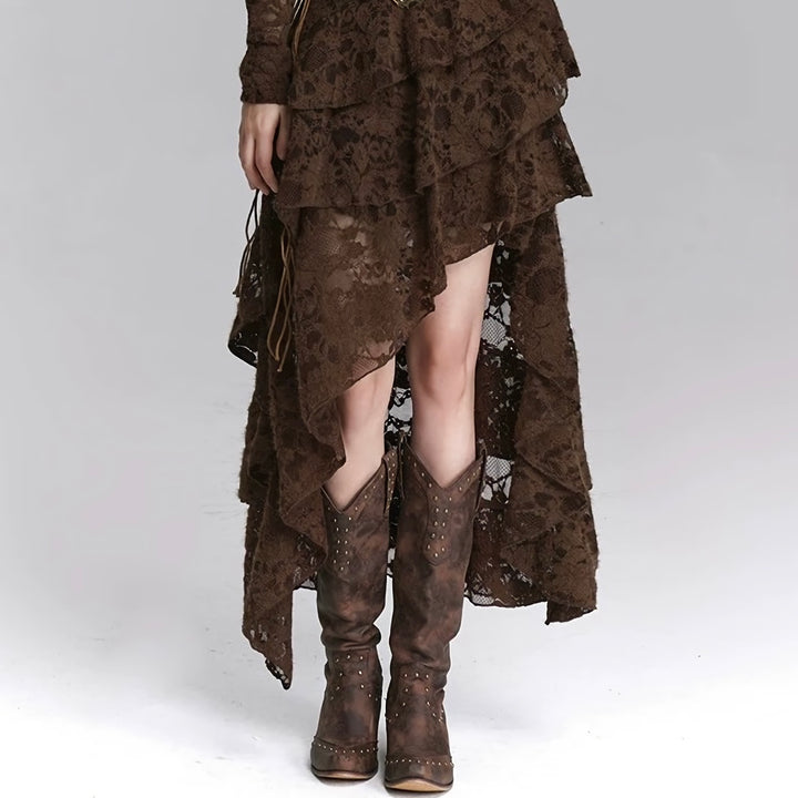 STUDS WESTERN LONG BOOTS / v1155